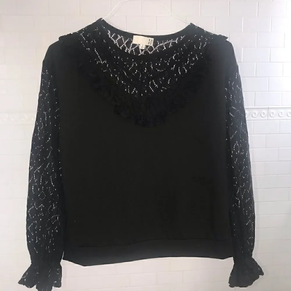 Anthropologie RO & DE lace black blouse